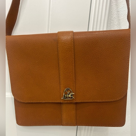 Ralph Lauren Handbags - Ralph Lauren Vintage Tan Leather Flap Crossbody